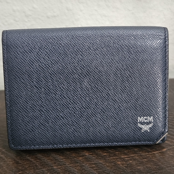 Rare Blue colorblock MCM card case